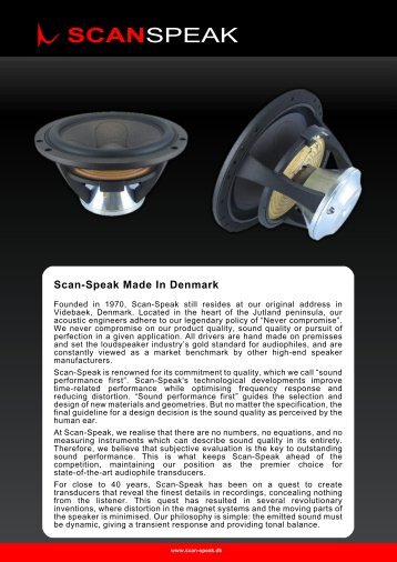 Scan-Speak Autumn Catalogue 2010 - WES Components