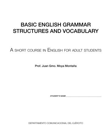 basic english grammar structures and vocabulary - ESL Teachers ...