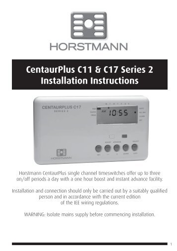 CentaurPlus C11 & C17 Series 2 Installation Instructions - Horstmann