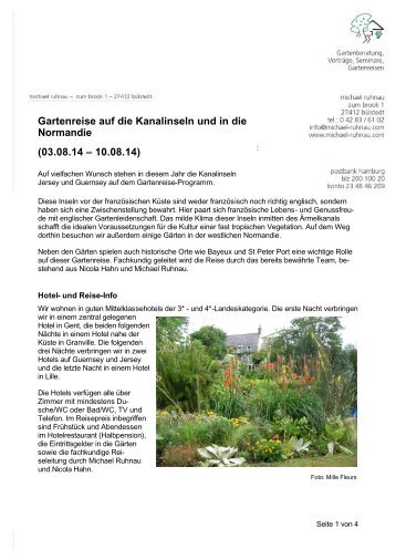 Gartenreise auf die Kanalinseln und in die ... - Michael Ruhnau