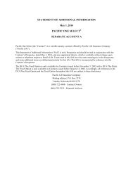 Pacific One Select SAI dated May 1, 2013 - Pacific Life