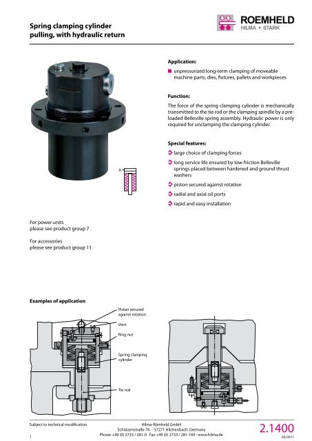 1 2 3 4 5 6 7 8 9 10 11 12 Spring clamping cylinder pulling, with ...
