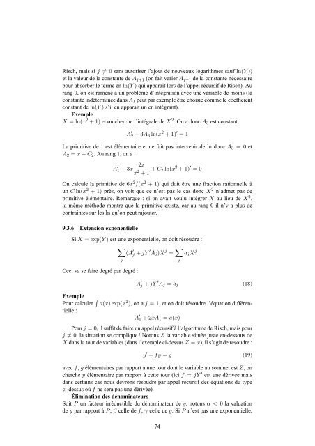 Algorithmes de calcul formel - Free