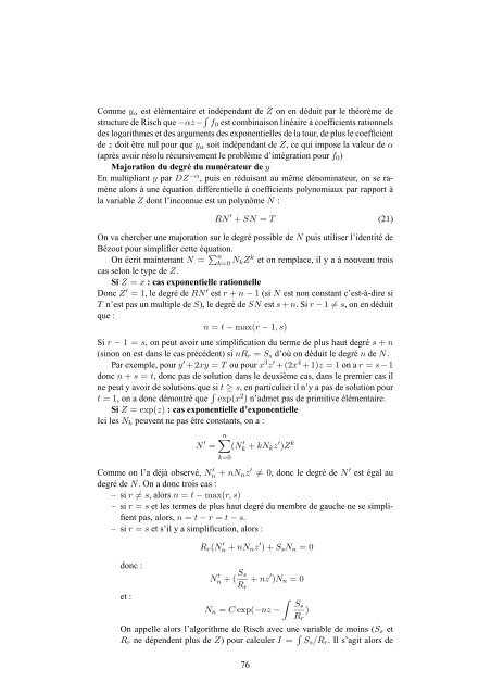 Algorithmes de calcul formel - Free