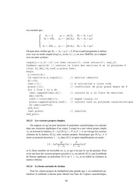 Algorithmes de calcul formel - Free