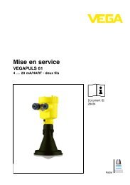 Mise en service - VEGAPULS 61 - 4 ? 20 mA/HART - deux fils