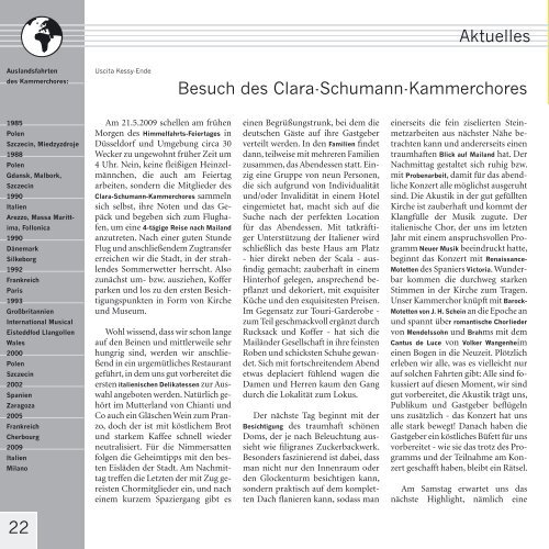 Zeitung der Clara schumann Musikschule - Margret von Conta