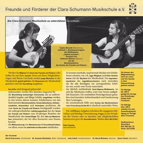 Zeitung der Clara schumann Musikschule - Margret von Conta