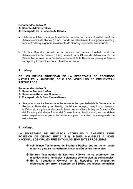 INFORME 004/2009-dfbn - Tribunal Superior de Cuentas