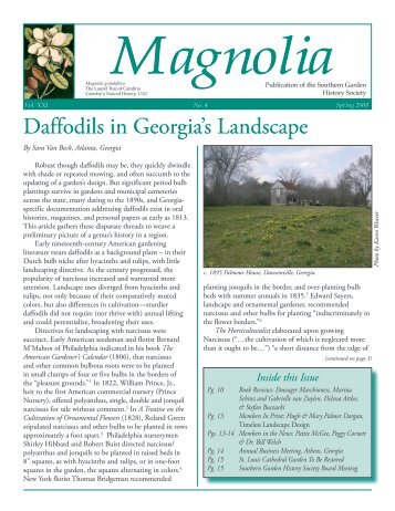 Daffodils in Georgia's Landscape - Southern Garden History Society