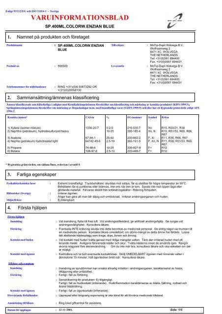 VARUINFORMATIONSBLAD - Abkati