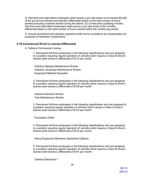 Memorandum of Understanding with Unit 12 - Dpa - State of California