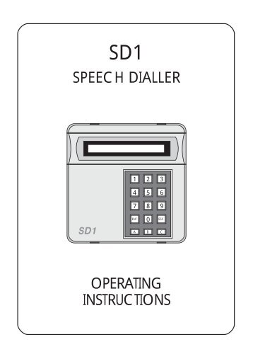 SPEECH DIALLER OPERATING INSTRUCTIONS - MC Alarms