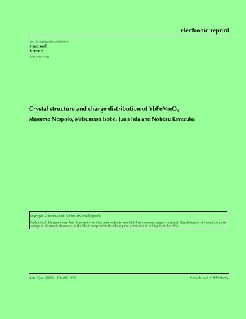 electronic reprint Crystal structure and charge distribution of ... - CRM2