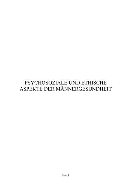 Psychosoziale und Ethische Aspekte der Männergesundheit.qxp