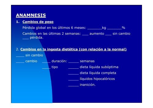 valoracion del estado nutricional: identificacion de riesgo nutricional ...