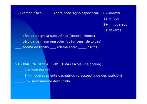 valoracion del estado nutricional: identificacion de riesgo nutricional ...