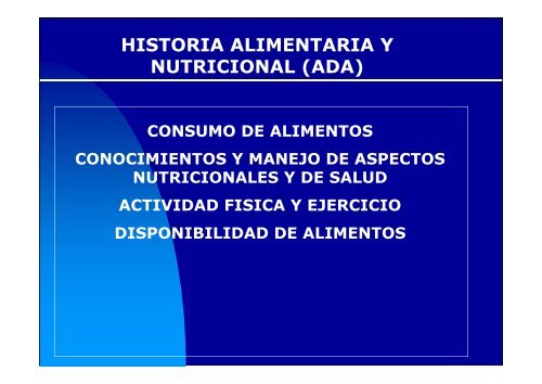 valoracion del estado nutricional: identificacion de riesgo nutricional ...