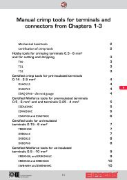 Manual crimp tools for terminals and connectors from Chapters 1-3