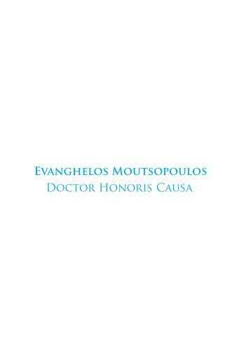 EvANGhElOS MOUtSOPOUlOS Doctor Honoris Causa - Top UB