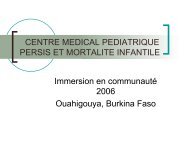 centre medical pediatrique persis et mortalite infantile