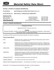 Material Safety Data Sheet - CRC Industries