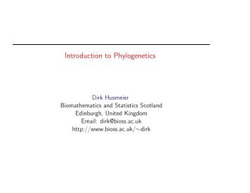 P - Biomathematics and Statistics Scotland