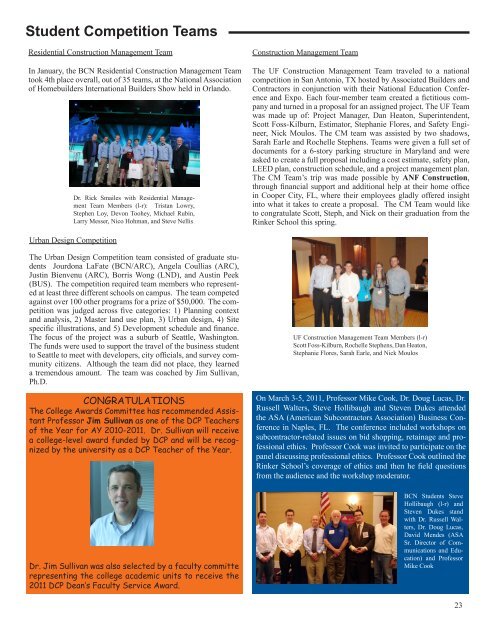 Fall 2011 Newsletter - M.E. Rinker, Sr. School of Building ...