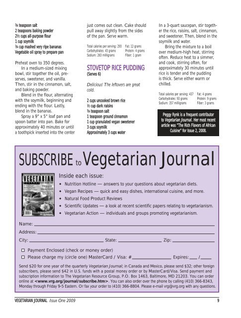 Weekend Brunch Ideas - The Vegetarian Resource Group