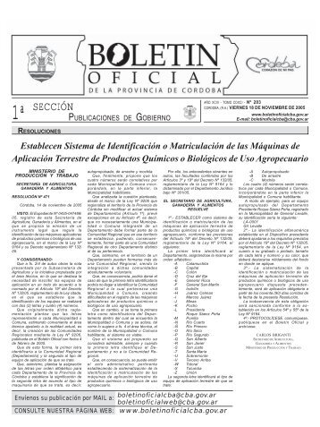 1Âª SECCIÃN - BoletÃ­n Oficial de la Provincia de CÃ³rdoba