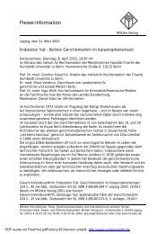 Presse-Information - Militzke Verlag