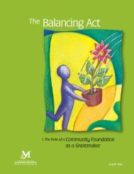 PDF: The Balancing Act The Roles of a Community Foundation 2008
