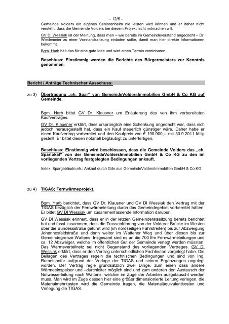 12. GR-Protokoll vom 16.06.2011 (201 KB) - .PDF - Volders - Land ...