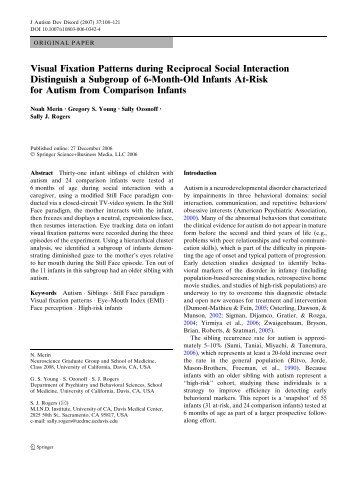 Visual Fixation Patterns during Reciprocal Social ... - FIU Infant Lab