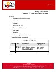 Safety Assessments Revised Toy Safety Directive 2009/48/EC