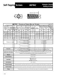 METRIC Thread Rolling Screws