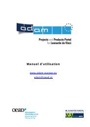 Manuel d'utilisation - ADAM - Leonardo da Vinci Projects and ...