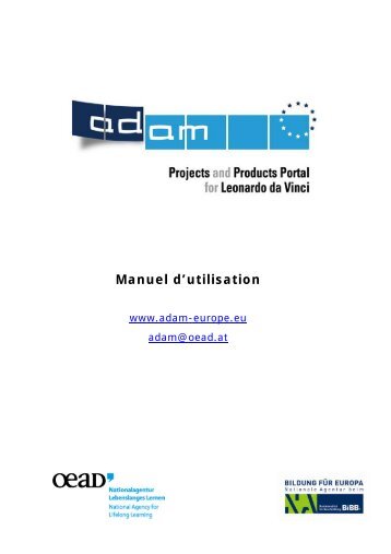 Manuel d'utilisation - ADAM - Leonardo da Vinci Projects and ...
