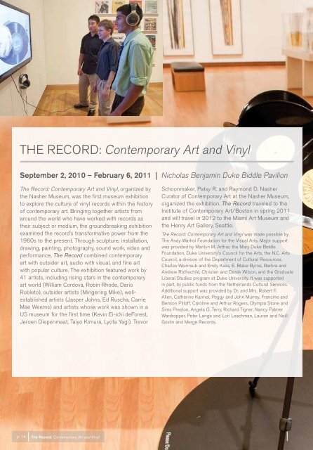 2011 Annual Report - Nasher Museum of Art - Duke University