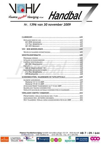 Nr. 1396 van 30 november 2009 - vhv handbalbase
