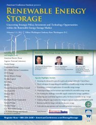 RENEWABLE ENERGy StORAGE - American Conference Institute