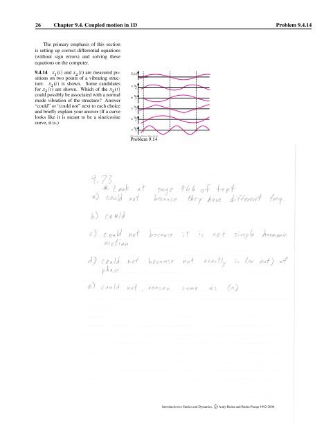 Partial Solns Manual - Andy Ruina