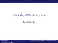 Public Key (RSA) Encryption - Louisiana Tech University