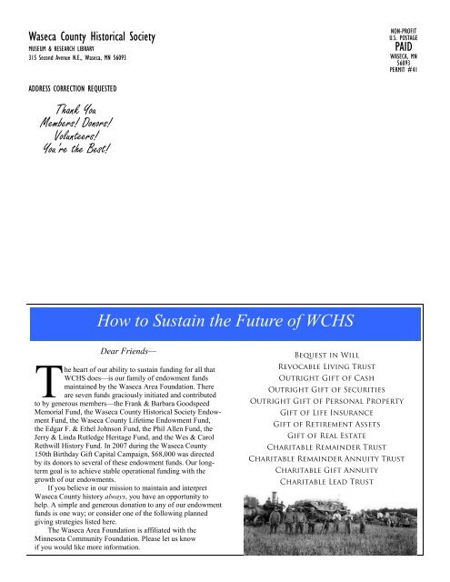 2007-2009—The End of the Campaign! - Waseca County Historical ...