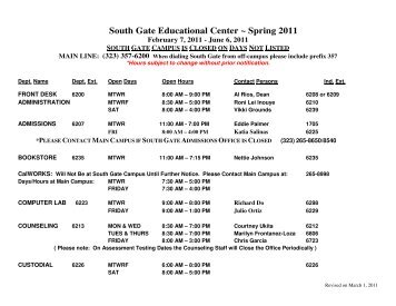 South Gate Educational Center ~ Spring 2011