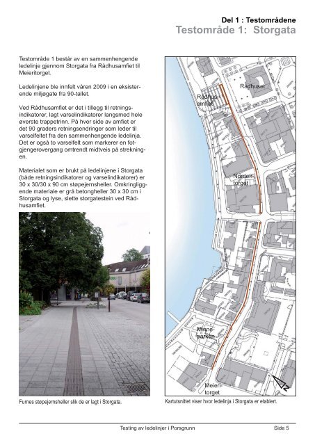 Testing av ledelinjer i Porsgrunn - Porsgrunn Kommune