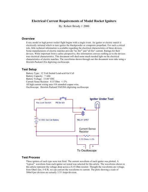 Electrical Current Requirements of Model Rocket Igniters