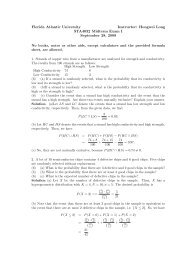 Florida Atlantic University Instructor: Hongwei Long STA4032 ...