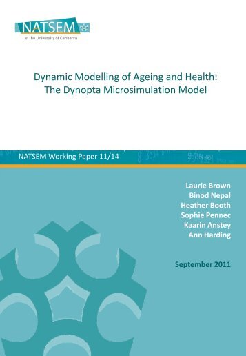 Dynamic Modelling of Ageing and Health: The Dynopta ...