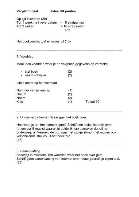 HET VMBO LEESDOSSIER ENGELS - St. Jorisschool Nijmegen